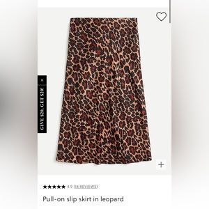JCrew leopard slip skirt